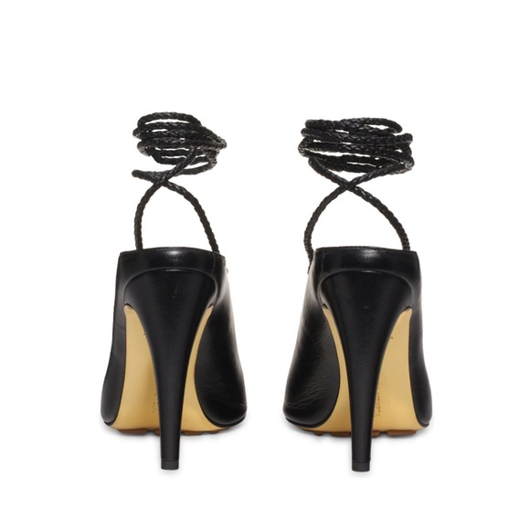 BOTTEGA VENETA Loft Leather Pumps Ankle Wrap Pointed Toe Black NWT 8 US 38 EU - Picture 7 of 10